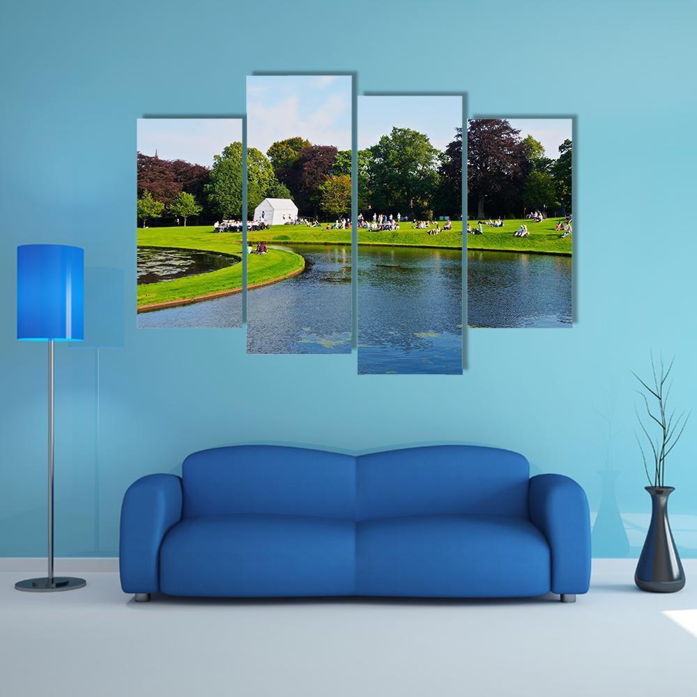 Garden Of Scottish National Gallery Canvas Wall Art-4 Pop-Gallery Wrap-50" x 32"-Tiaracle