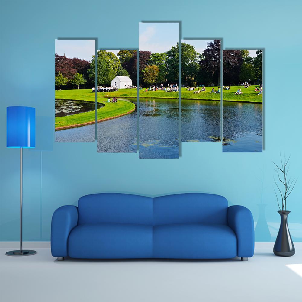 Garden Of Scottish National Gallery Canvas Wall Art-5 Pop-Gallery Wrap-47" x 32"-Tiaracle