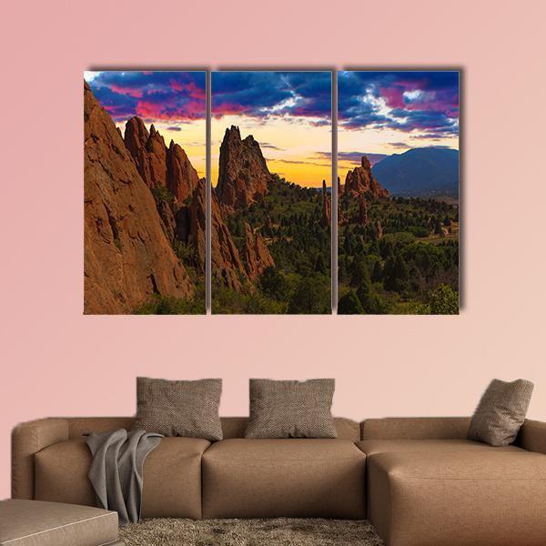 Garden Of Gods Canvas Wall Art-3 Horizontal-Gallery Wrap-37" x 24"-Tiaracle