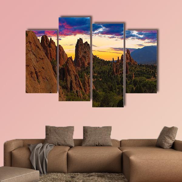 Garden Of Gods Canvas Wall Art-4 Pop-Gallery Wrap-50" x 32"-Tiaracle