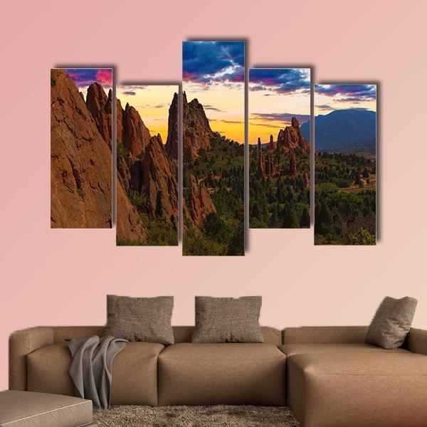 Garden Of Gods Canvas Wall Art-5 Pop-Gallery Wrap-47" x 32"-Tiaracle