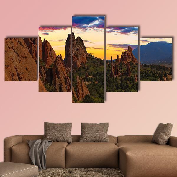 Garden Of Gods Canvas Wall Art-5 Star-Gallery Wrap-62" x 32"-Tiaracle