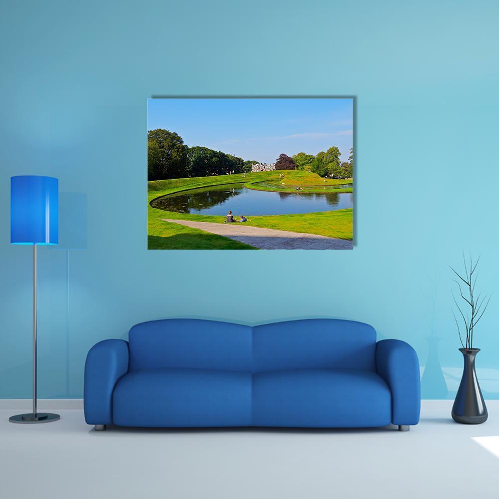 Garden Of The Scottish National Gallery Canvas Wall Art-1 Piece-Gallery Wrap-36" x 24"-Tiaracle