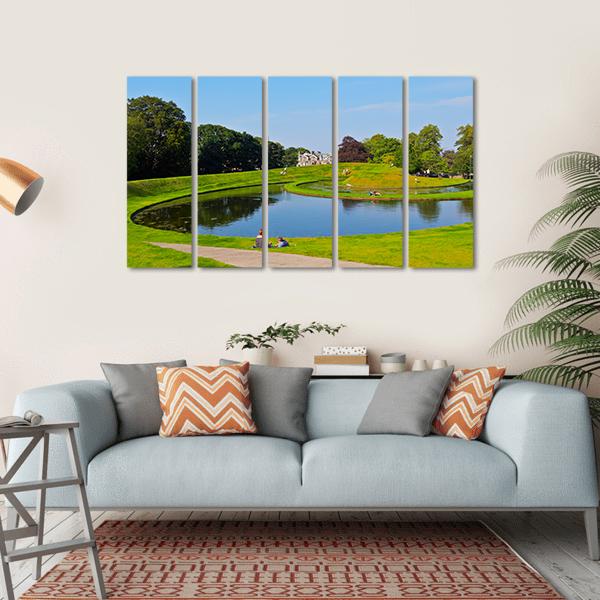 Garden Of The Scottish National Gallery Canvas Wall Art-5 Horizontal-Gallery Wrap-22" x 12"-Tiaracle