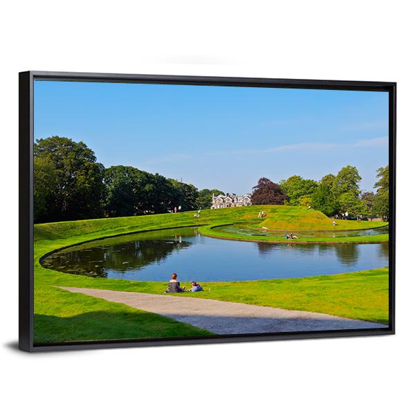 Garden Of The Scottish National Gallery Canvas Wall Art-3 Horizontal-Gallery Wrap-25" x 16"-Tiaracle