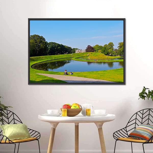 Garden Of The Scottish National Gallery Canvas Wall Art-3 Horizontal-Gallery Wrap-25" x 16"-Tiaracle