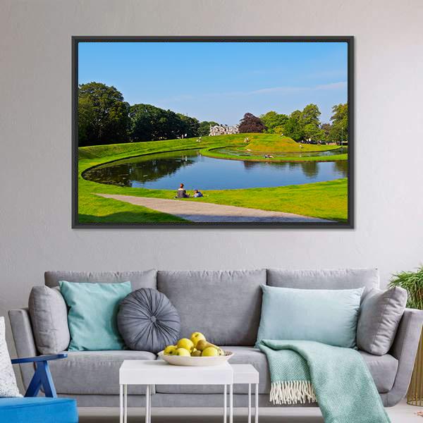 Garden Of The Scottish National Gallery Canvas Wall Art-5 Horizontal-Gallery Wrap-22" x 12"-Tiaracle