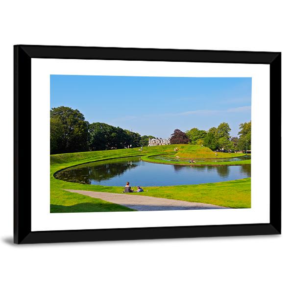 Garden Of The Scottish National Gallery Canvas Wall Art-5 Horizontal-Gallery Wrap-22" x 12"-Tiaracle