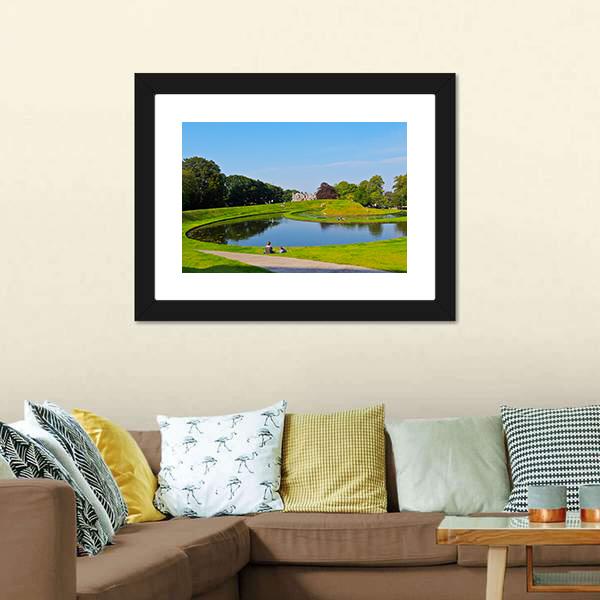Garden Of The Scottish National Gallery Canvas Wall Art-5 Horizontal-Gallery Wrap-22" x 12"-Tiaracle