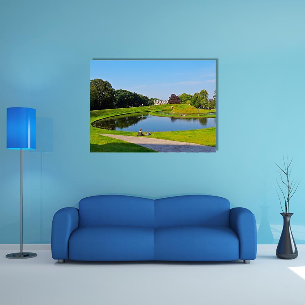 Garden Of The Scottish National Gallery Canvas Wall Art-1 Piece-Gallery Wrap-48" x 32"-Tiaracle