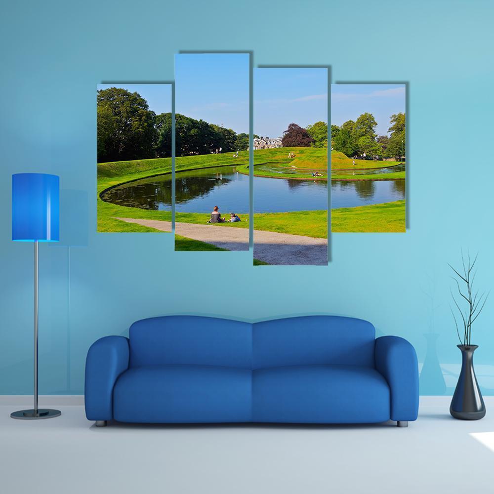 Garden Of The Scottish National Gallery Canvas Wall Art-4 Pop-Gallery Wrap-50" x 32"-Tiaracle