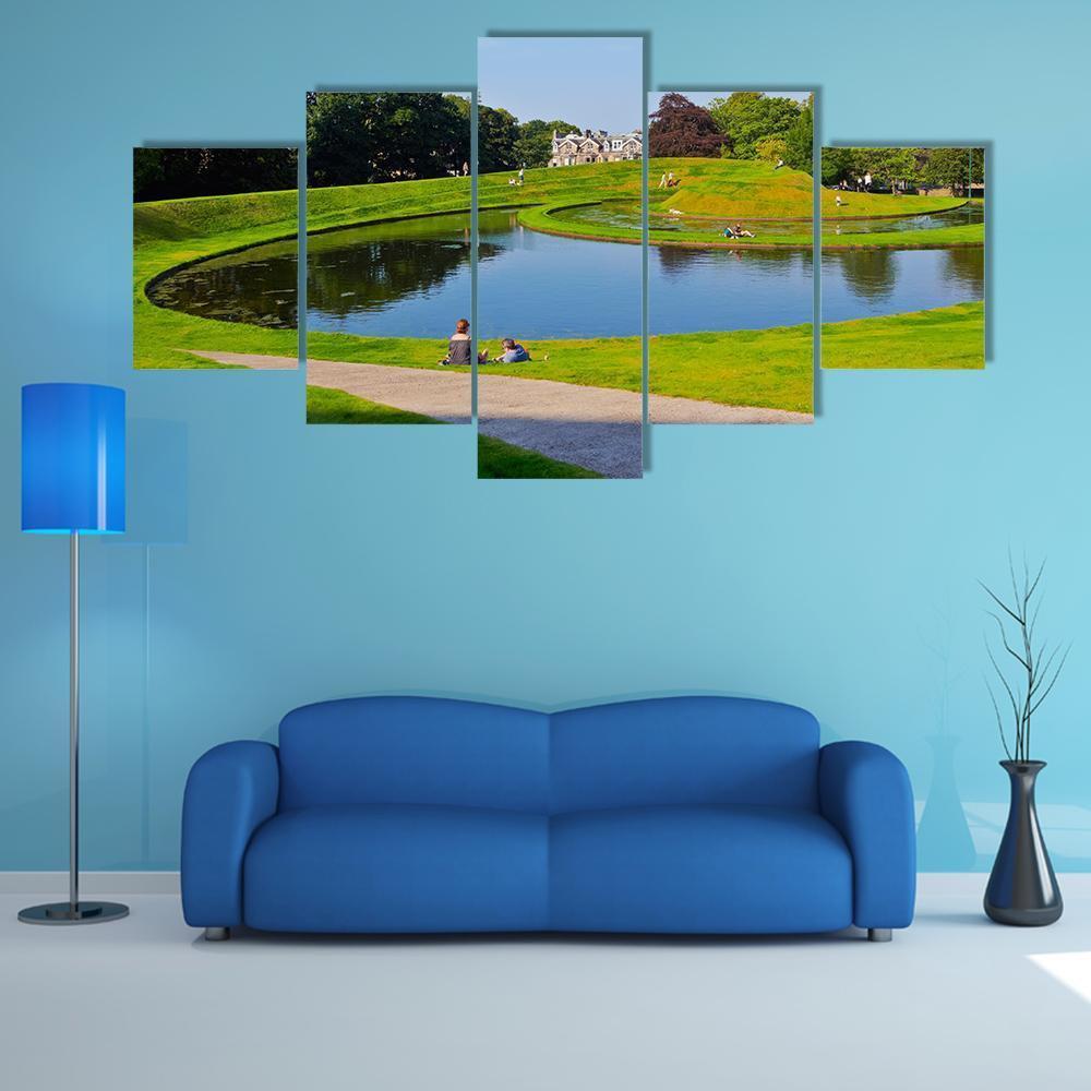 Garden Of The Scottish National Gallery Canvas Wall Art-5 Star-Gallery Wrap-62" x 32"-Tiaracle