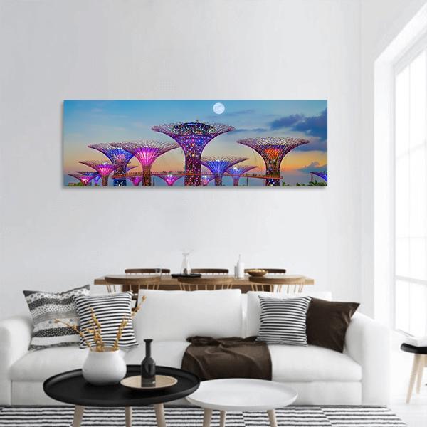 Gardens By The Bay Panoramic Canvas Wall Art-1 Piece-36" x 12"-Tiaracle
