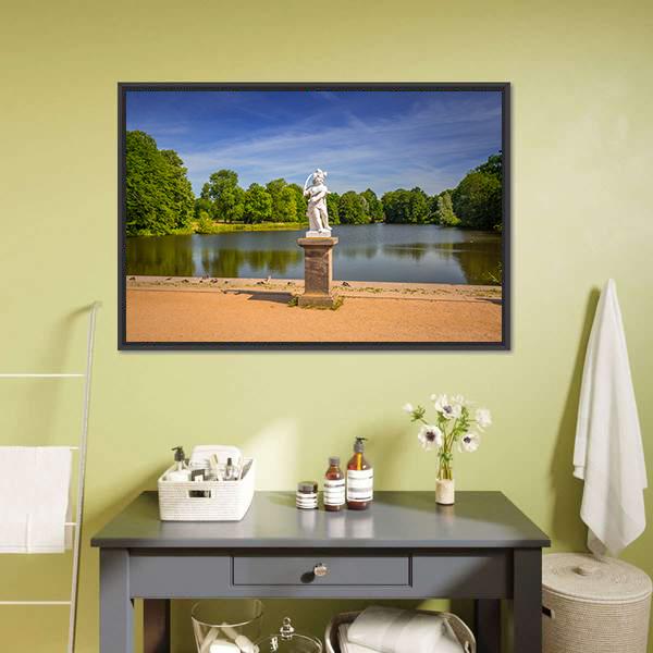 Gardens Of Charlottenburg In Berlin Canvas Wall Art-1 Piece-Floating Frame-24&quot; x 16&quot;-Tiaracle