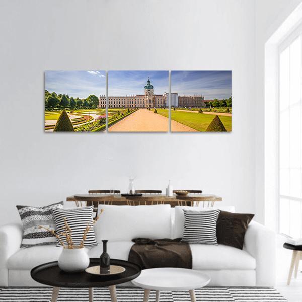 Charlottenburg Palace In Berlin Panoramic Canvas Wall Art-3 Piece-25&quot; x 08&quot;-Tiaracle
