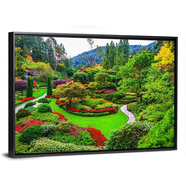 Gardens On Vancouver Island Canvas Wall Art-3 Horizontal-Gallery Wrap-25" x 16"-Tiaracle