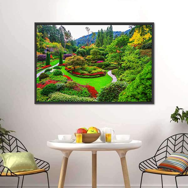 Gardens On Vancouver Island Canvas Wall Art-3 Horizontal-Gallery Wrap-25" x 16"-Tiaracle