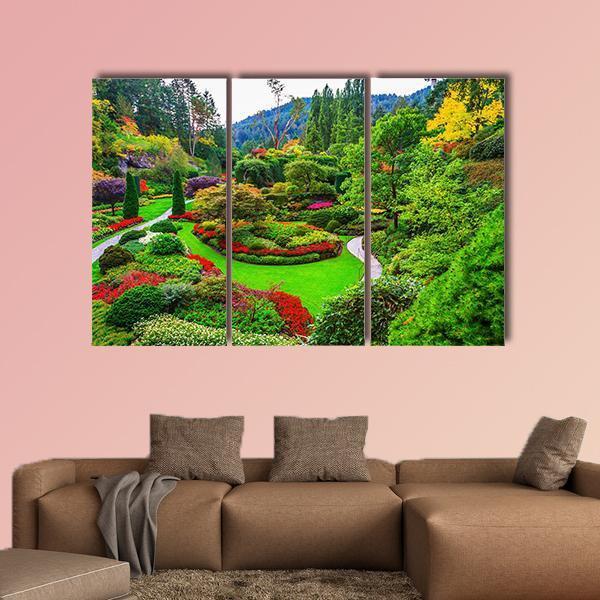 Gardens On Vancouver Island Canvas Wall Art-3 Horizontal-Gallery Wrap-37" x 24"-Tiaracle
