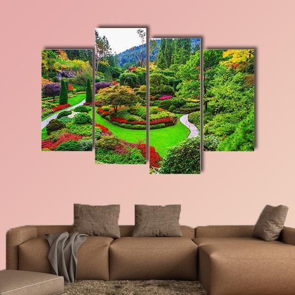 Gardens On Vancouver Island Canvas Wall Art-4 Pop-Gallery Wrap-50" x 32"-Tiaracle