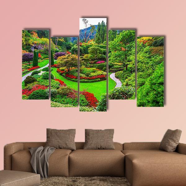 Gardens On Vancouver Island Canvas Wall Art-5 Pop-Gallery Wrap-47" x 32"-Tiaracle