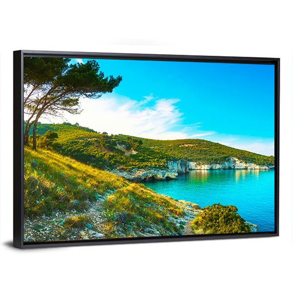 Gargano Rocky Wild Coast Canvas Wall Art-3 Horizontal-Gallery Wrap-25" x 16"-Tiaracle