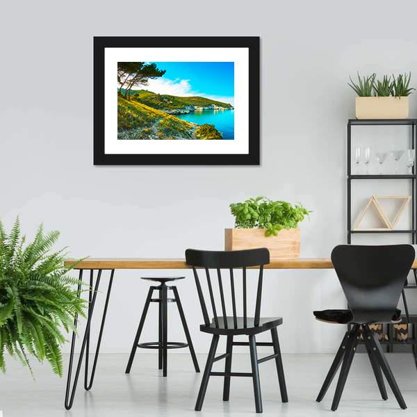 Gargano Rocky Wild Coast Canvas Wall Art-3 Horizontal-Gallery Wrap-25" x 16"-Tiaracle