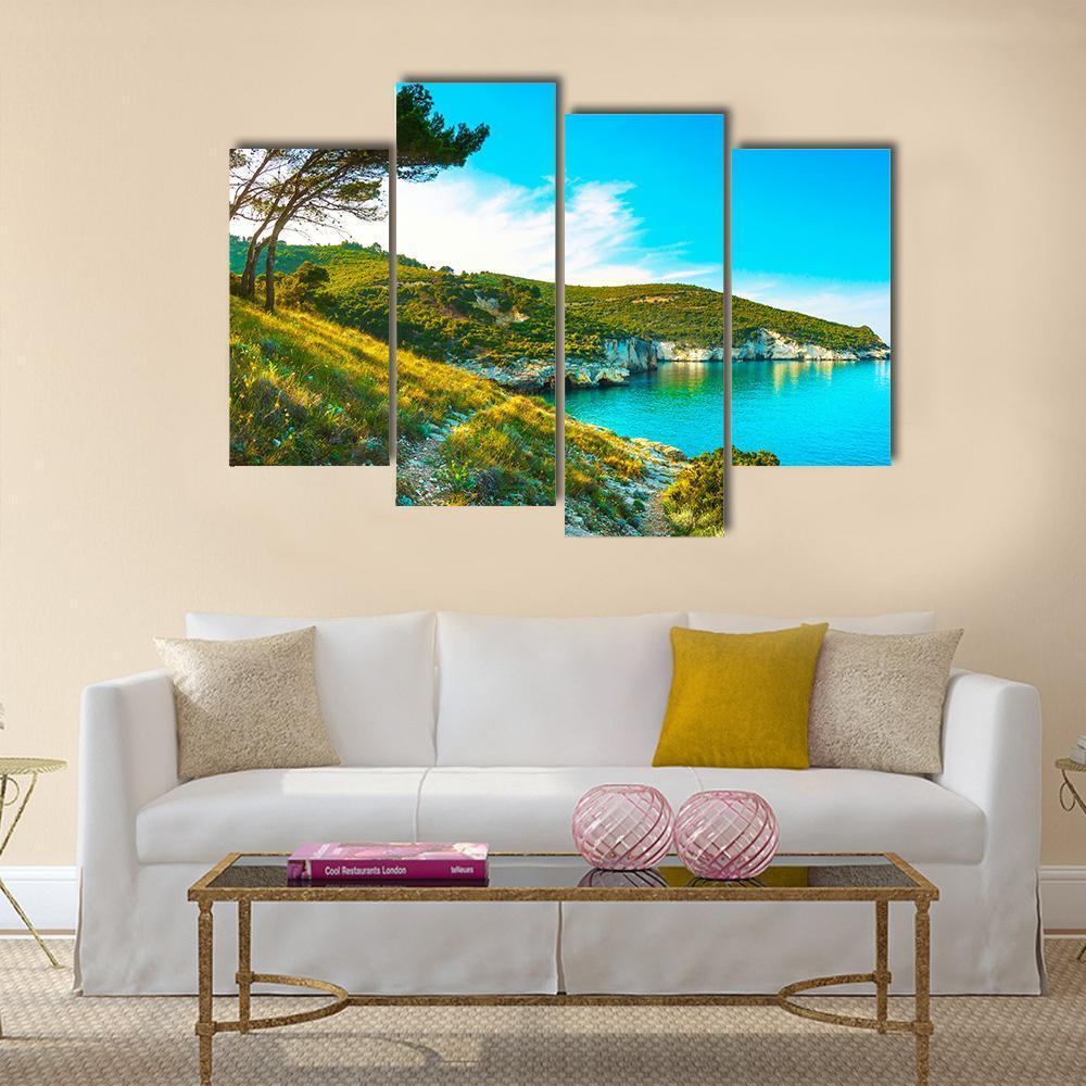 Gargano Rocky Wild Coast Canvas Wall Art-4 Pop-Gallery Wrap-50" x 32"-Tiaracle