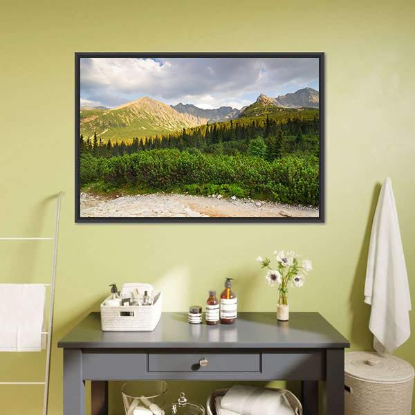 Gasienicowa Valley Canvas Wall Art-1 Piece-Floating Frame-24" x 16"-Tiaracle