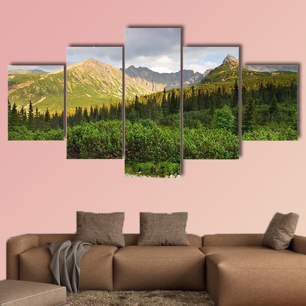 Gasienicowa Valley Canvas Wall Art-5 Star-Gallery Wrap-62" x 32"-Tiaracle