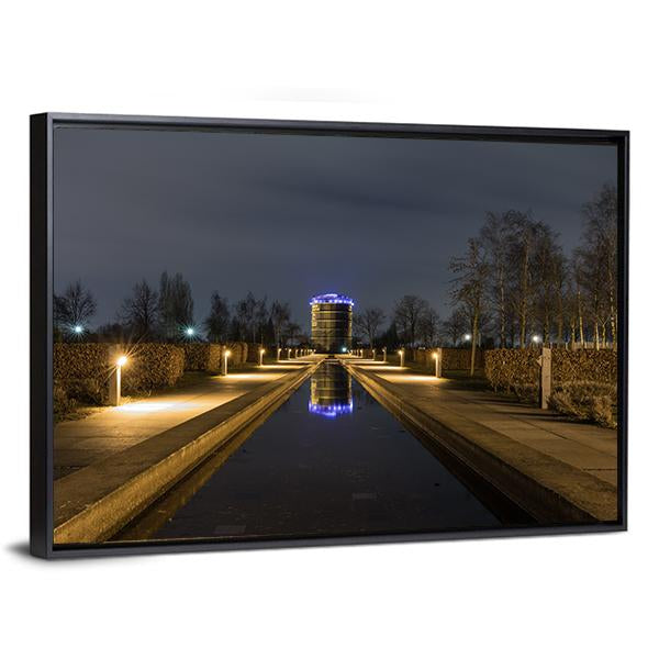 Gasometer From Olga Park Canvas Wall Art-3 Horizontal-Gallery Wrap-25" x 16"-Tiaracle