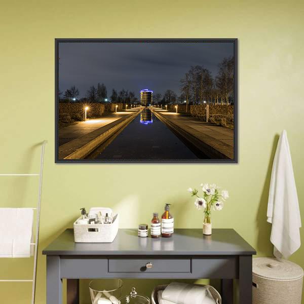 Gasometer From Olga Park Canvas Wall Art-1 Piece-Floating Frame-24" x 16"-Tiaracle