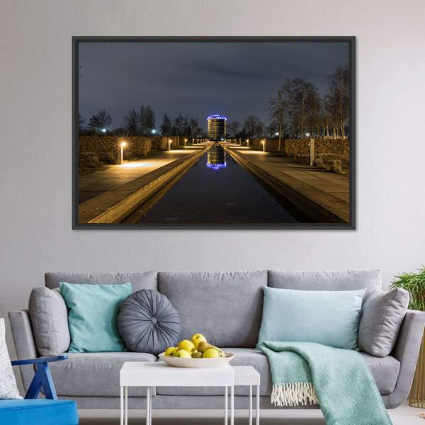 Gasometer From Olga Park Canvas Wall Art-3 Horizontal-Gallery Wrap-25" x 16"-Tiaracle