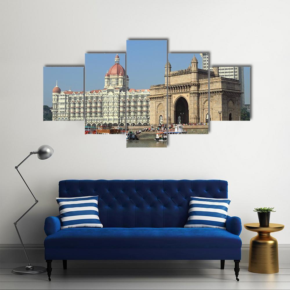 Gate Of India Canvas Wall Art-5 Star-Gallery Wrap-62" x 32"-Tiaracle