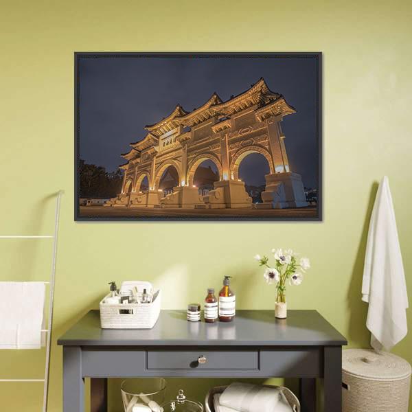 Gate Of National Taiwan Democracy Memorial Hall Canvas Wall Art-1 Piece-Floating Frame-24" x 16"-Tiaracle