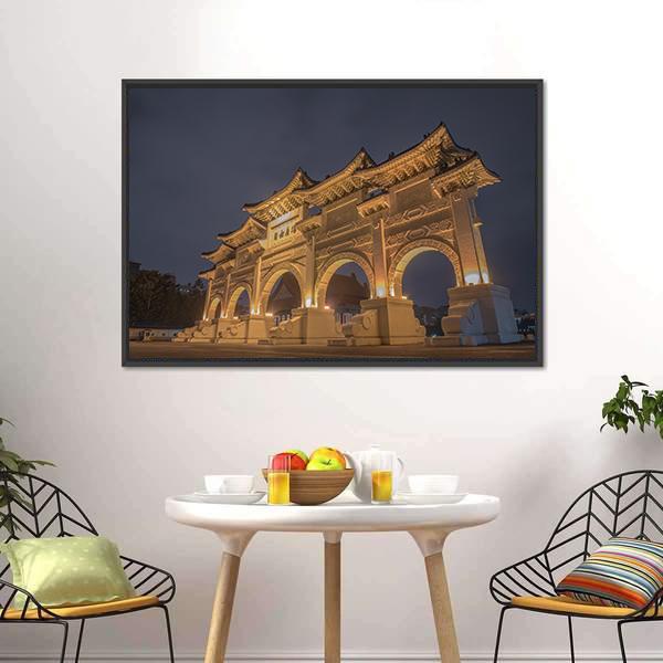 Gate Of National Taiwan Democracy Memorial Hall Canvas Wall Art-3 Horizontal-Gallery Wrap-25" x 16"-Tiaracle