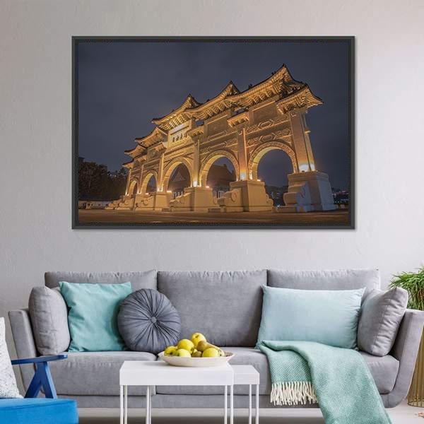 Gate Of National Taiwan Democracy Memorial Hall Canvas Wall Art-3 Horizontal-Gallery Wrap-25" x 16"-Tiaracle