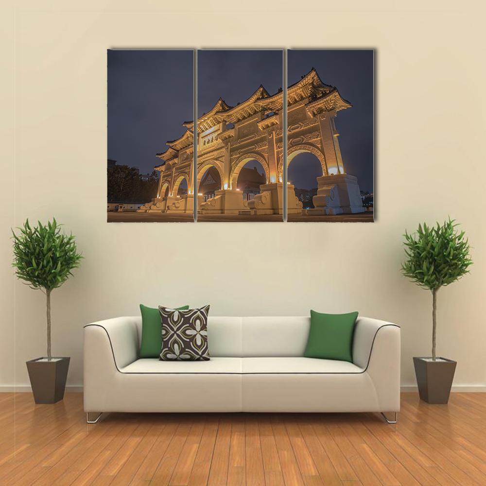 Gate Of National Taiwan Democracy Memorial Hall Canvas Wall Art-3 Horizontal-Gallery Wrap-37" x 24"-Tiaracle
