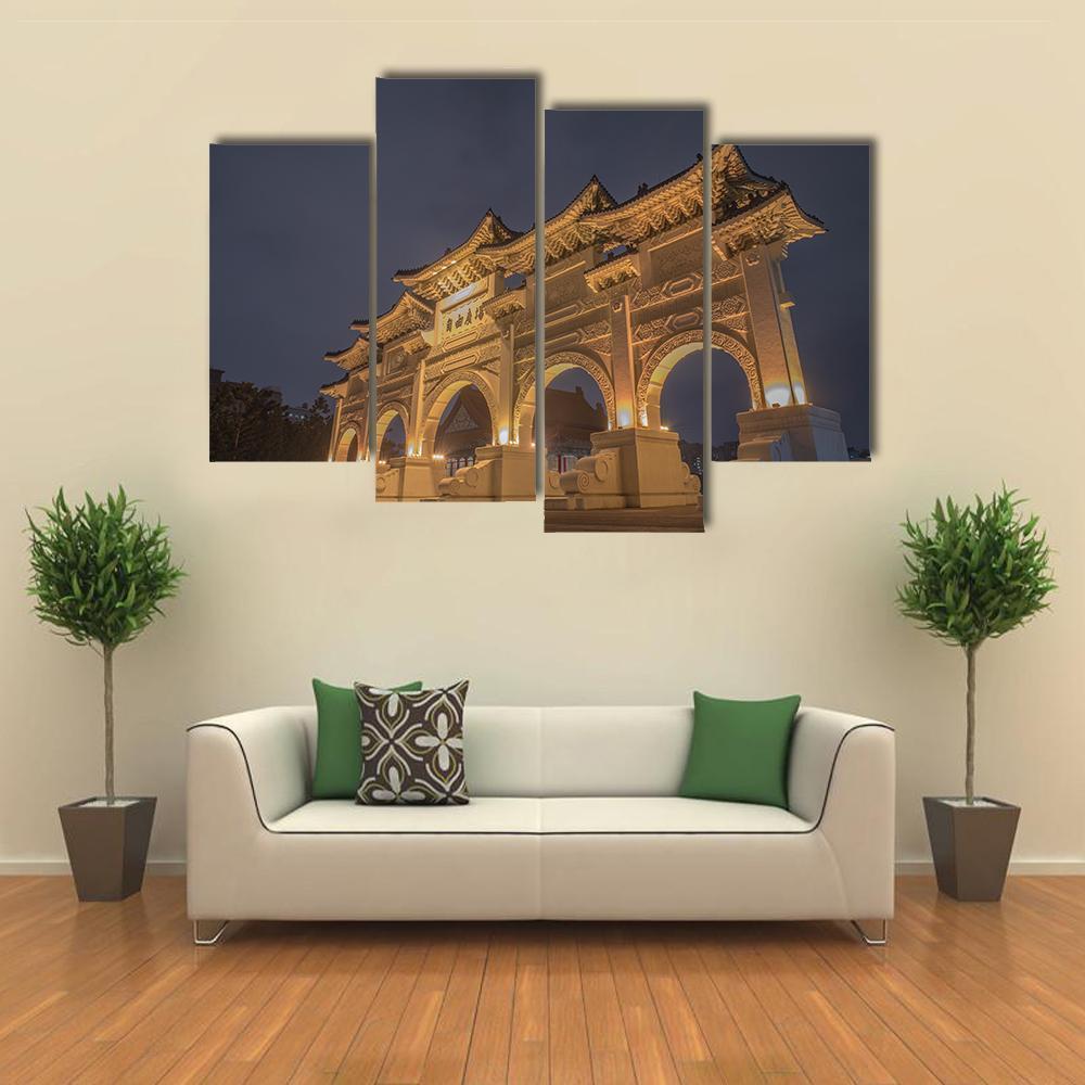 Gate Of National Taiwan Democracy Memorial Hall Canvas Wall Art-4 Pop-Gallery Wrap-50" x 32"-Tiaracle