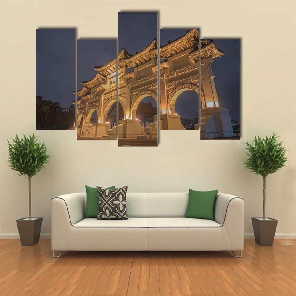 Gate Of National Taiwan Democracy Memorial Hall Canvas Wall Art-5 Pop-Gallery Wrap-47" x 32"-Tiaracle