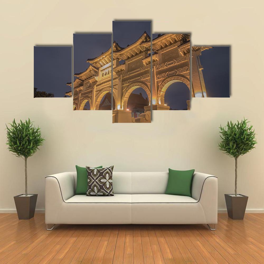 Gate Of National Taiwan Democracy Memorial Hall Canvas Wall Art-3 Horizontal-Gallery Wrap-37" x 24"-Tiaracle