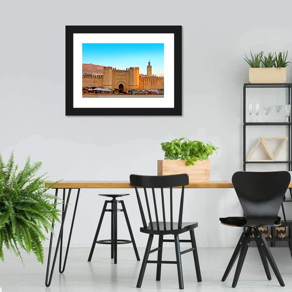 Gate To Ancient Medina Of Fez In Morocco Canvas Wall Art-3 Horizontal-Gallery Wrap-25" x 16"-Tiaracle