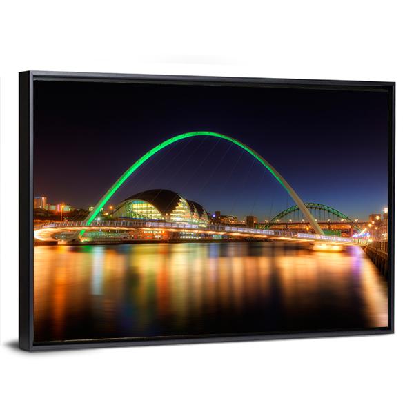Gateshead Millennium Bridge Canvas Wall Art-3 Horizontal-Gallery Wrap-25" x 16"-Tiaracle