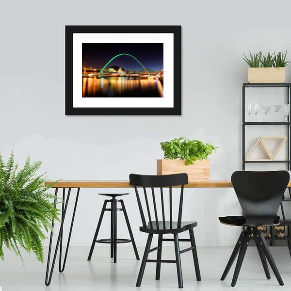 Gateshead Millennium Bridge Canvas Wall Art-3 Horizontal-Gallery Wrap-25" x 16"-Tiaracle
