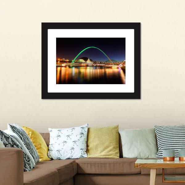 Gateshead Millennium Bridge Canvas Wall Art-3 Horizontal-Gallery Wrap-25" x 16"-Tiaracle