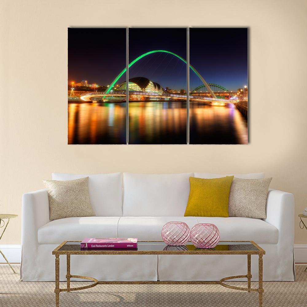 Gateshead Millennium Bridge Canvas Wall Art-3 Horizontal-Gallery Wrap-37" x 24"-Tiaracle