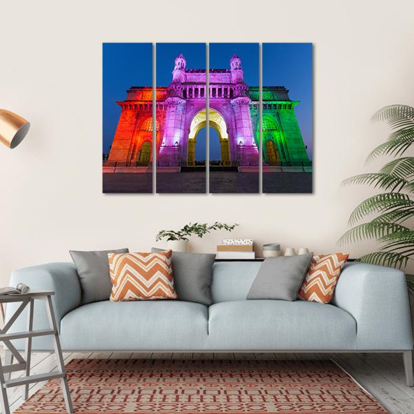 Gateway Of India Canvas Wall Art-4 Horizontal-Gallery Wrap-34" x 24"-Tiaracle