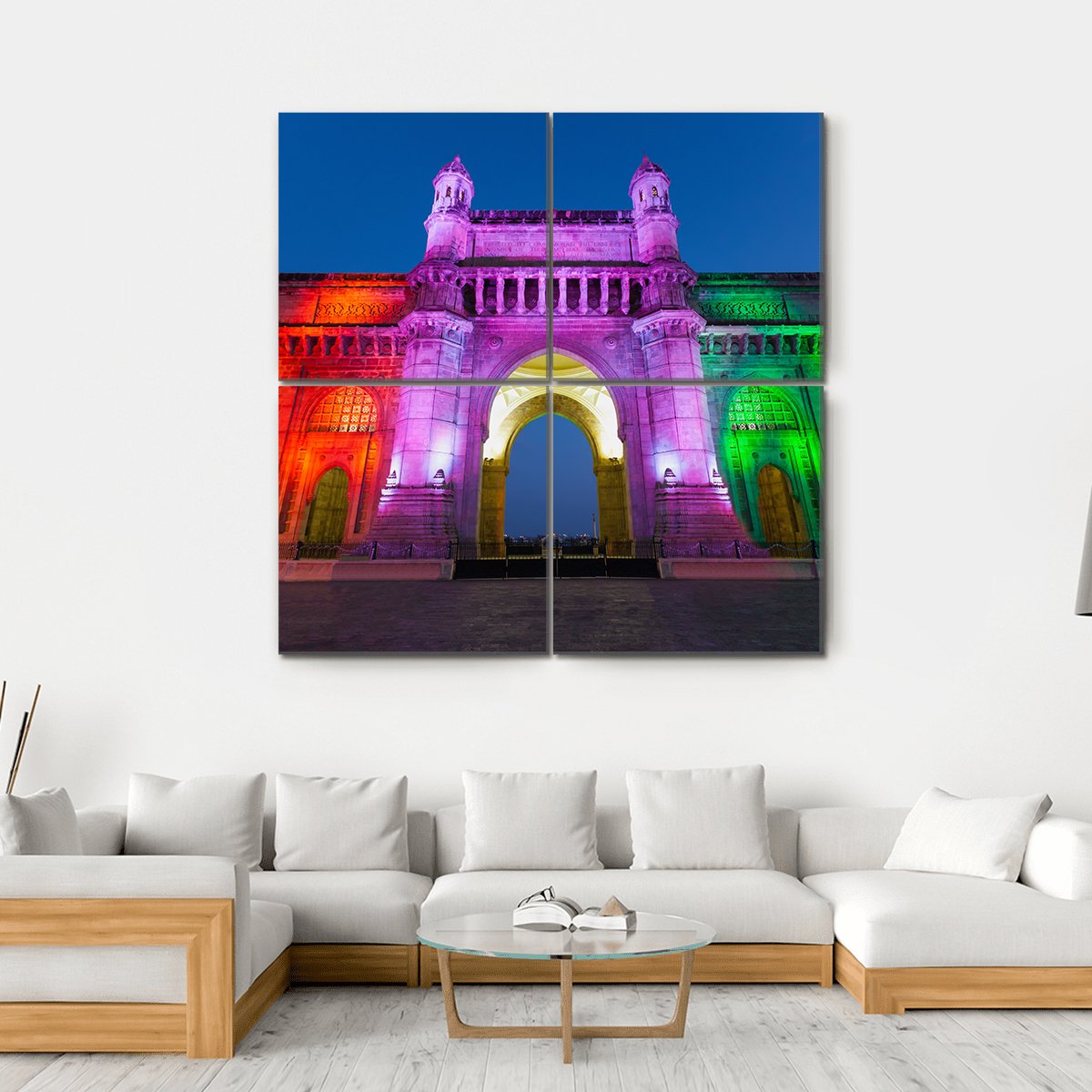 Gateway Of India Canvas Wall Art-4 Square-Gallery Wrap-17" x 17"-Tiaracle