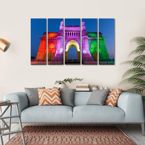 Gateway Of India Canvas Wall Art-5 Horizontal-Gallery Wrap-22" x 12"-Tiaracle