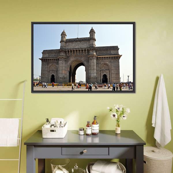 Gateway Of India In Mumbai Canvas Wall Art-1 Piece-Floating Frame-24" x 16"-Tiaracle
