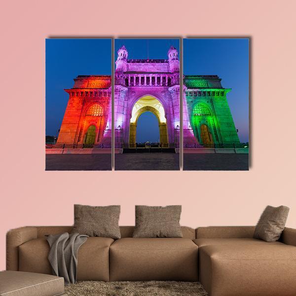 Gateway Of India Canvas Wall Art-3 Horizontal-Gallery Wrap-37" x 24"-Tiaracle